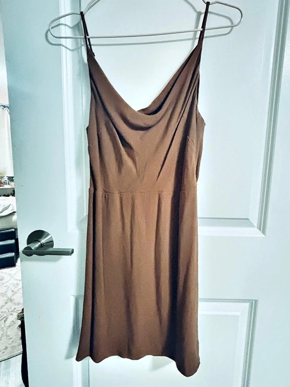 Sun Del Midi Dress in brown with adjustable straps